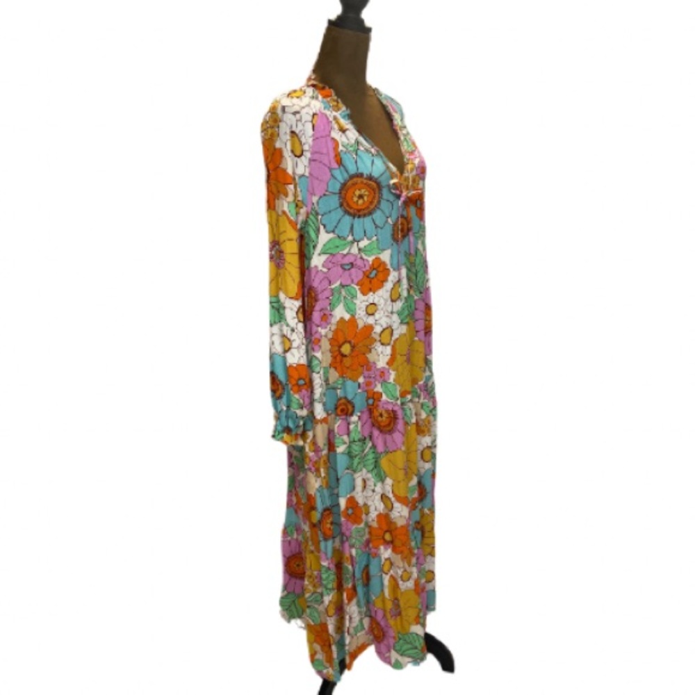 Show Me Your Mumu Birdie Floral Tiered Oversized Maxi XSmall